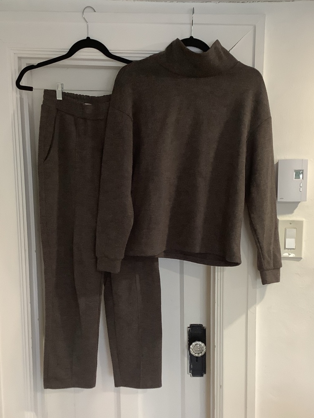 Matching Set Mango Brown Ribbed Knit Sweater & Pant